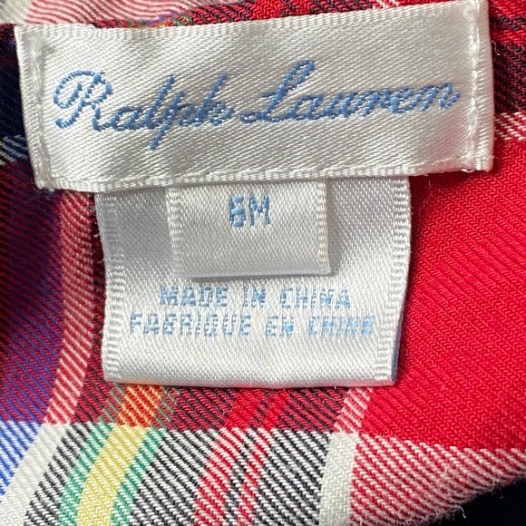 Ralph Lauren Plaid Collared Button Front Long Sleeve One Piece Outfit - Picture 5 of 7